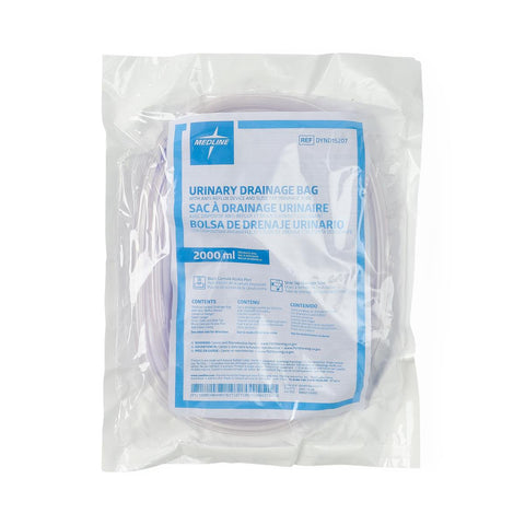 Medline Urinary Drain Bag Anti-Reflux Valve Sterile 2,000 mL Vinyl #DYND15207