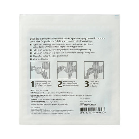 Transparent Dressing OptiView 6 X 6 Inch 2 Tab Delivery Round Sterile #MSCOVM6EP