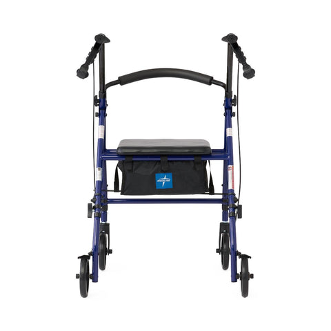 Medline Basic Steel Rollator with 6" Wheels, Blue, Knockdown, 1 EA #RLKD-150S-6B