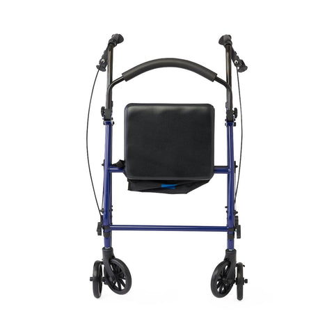 Medline Basic Steel Rollator with 6" Wheels, Blue, Knockdown, 1 EA #RLKD-150S-6B