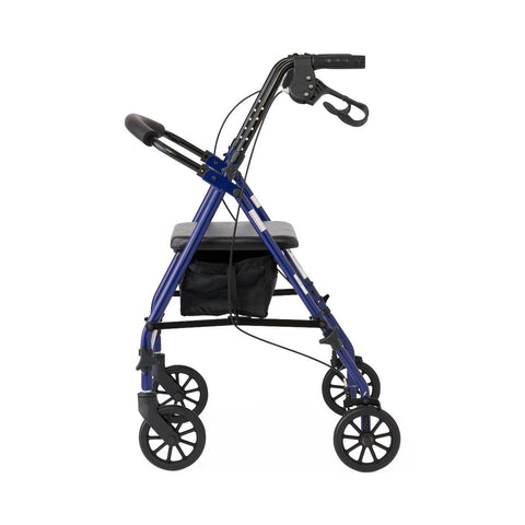 Medline Basic Steel Rollator with 6" Wheels, Blue, Knockdown, 1 EA #RLKD-150S-6B