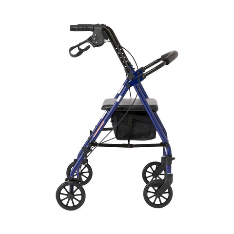 Medline Basic Steel Rollator with 6" Wheels, Blue, Knockdown, 1 EA #RLKD-150S-6B