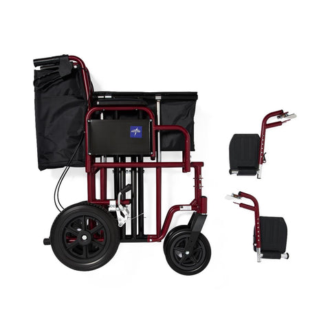 Medline Bariatric Transport Chair, 450 lb & 500 lb