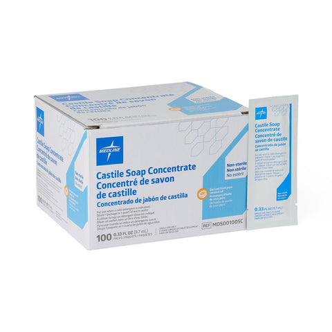 Medline Castile Soap Concentrate Packet, 0.33 fl. oz. (9.7 mL)