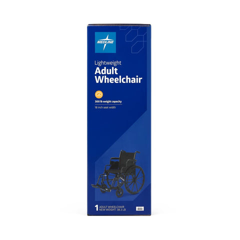 Medline K3 Guardian 18" Wide Wheelchair with Desk-Length Arms and Swing-Away Footrests, Medline Branded Retail Box #K3186N24SR