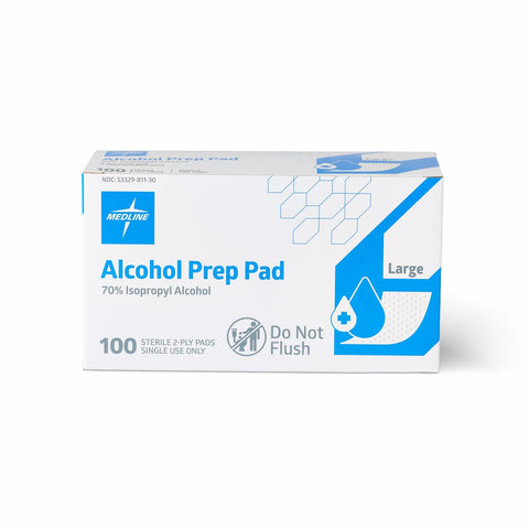 Medline Sterile Alcohol Prep Pads,. 2-Ply, Size L, 1-3/4" x 3"