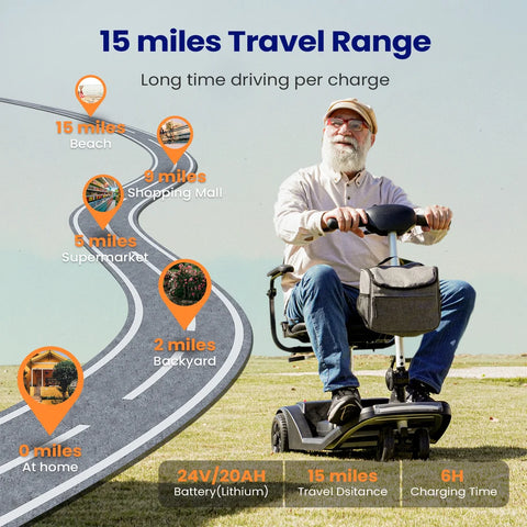 Flexible Lightweight 4 Wheel Mobility Scooter #D50
