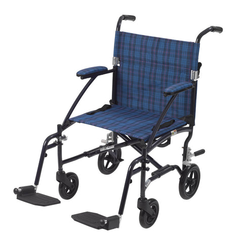 Drive Medical Fly-Lite Aluminum Transport Chair #DFL19-BLK/ DFL19-RD/ DFL19-BL