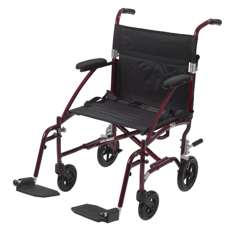Drive Medical Fly-Lite Aluminum Transport Chair #DFL19-BLK/ DFL19-RD/ DFL19-BL