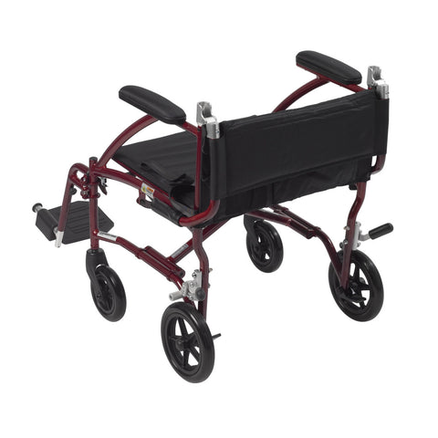 Drive Medical Fly-Lite Aluminum Transport Chair #DFL19-BLK/ DFL19-RD/ DFL19-BL