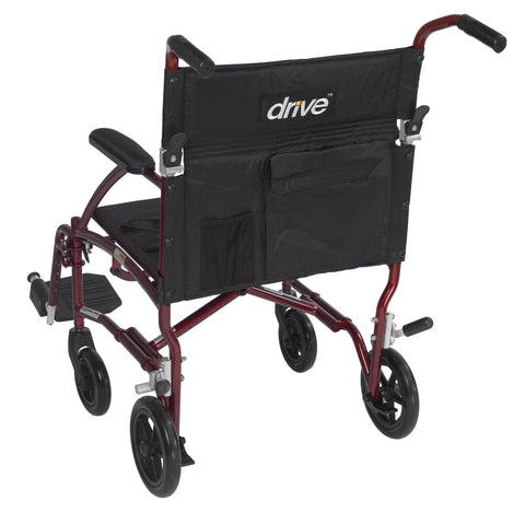 Drive Medical Fly-Lite Aluminum Transport Chair #DFL19-BLK/ DFL19-RD/ DFL19-BL