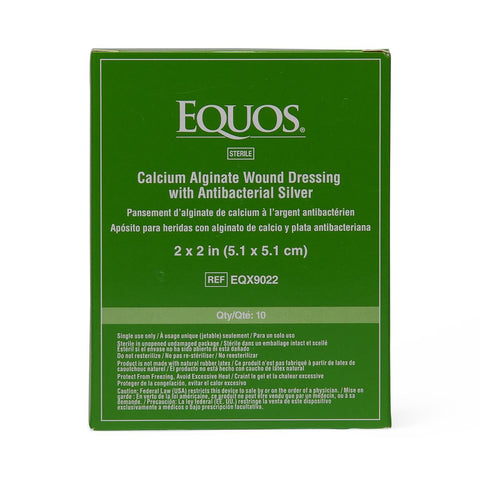 EQUOS Calcium Alginate Wound Dressing with Silver, 2" x 2" inch