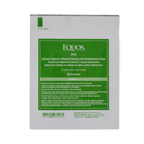 EQUOS Calcium Alginate Wound Dressing with Silver, 2" x 2" inch