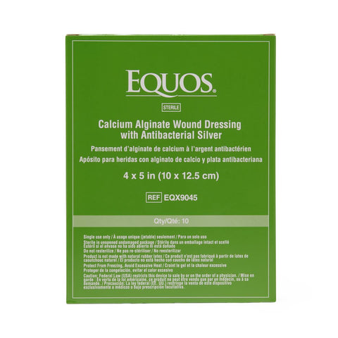 EQUOS Calcium Alginate Wound Dressing with Silver, 4" x 5" inch