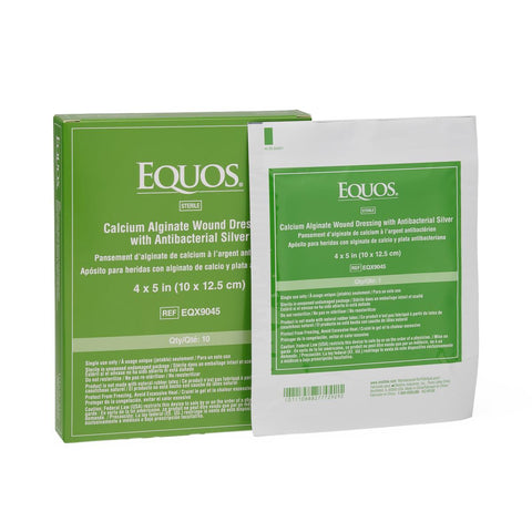 EQUOS Calcium Alginate Wound Dressing with Silver, 4" x 5" inch