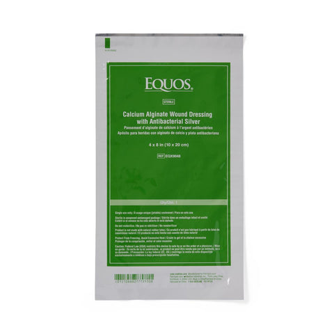 EQUOS Calcium Alginate Wound Dressing with Silver, 4" x 8" inch