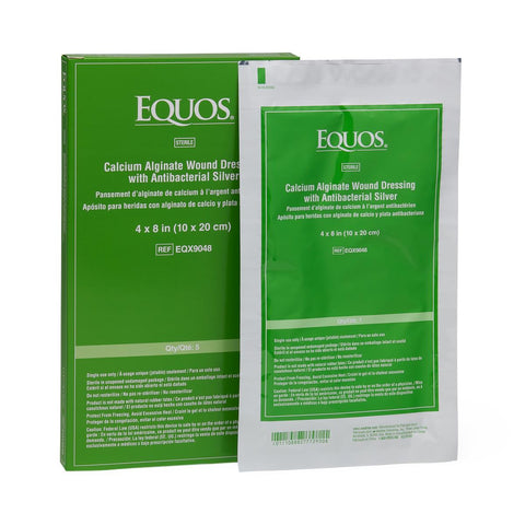 EQUOS Calcium Alginate Wound Dressing with Silver, 4" x 8" inch