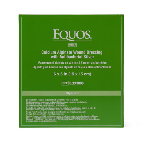 EQUOS Calcium Alginate Wound Dressing with Silver, 6" x 6" inch