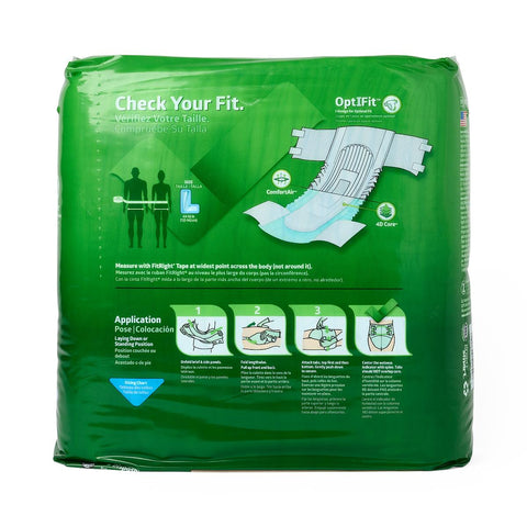 Medline FitRight Extra Cloth-Like Adult Incontinence Briefs, Size L, 44" to 56" Waist #FITEXTRALG