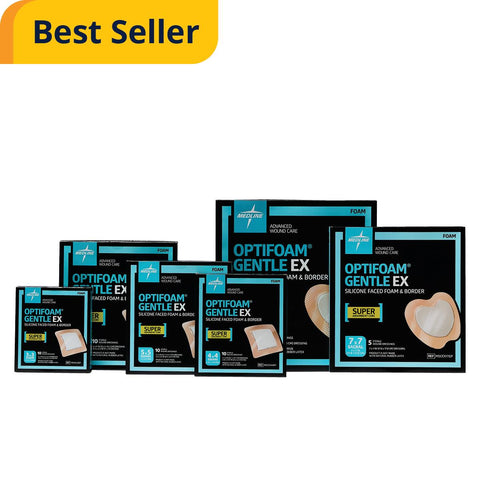 Optifoam Gentle EX Bordered Foam Dressing in Educational Packaging, 3" x 3" #MSCEX33EP