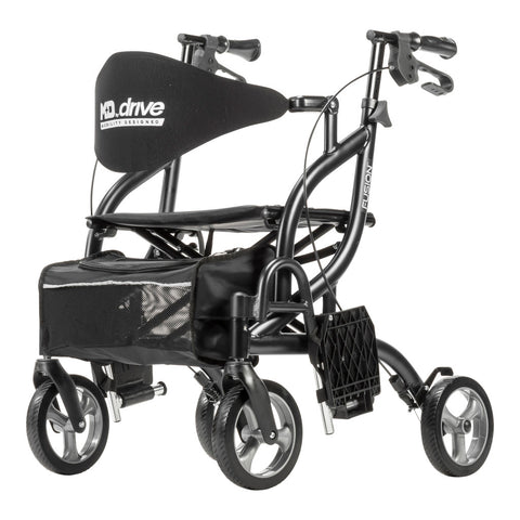 Drive Medical MD by Drive Fusion 2 in 1 Rollator/Transport Chair