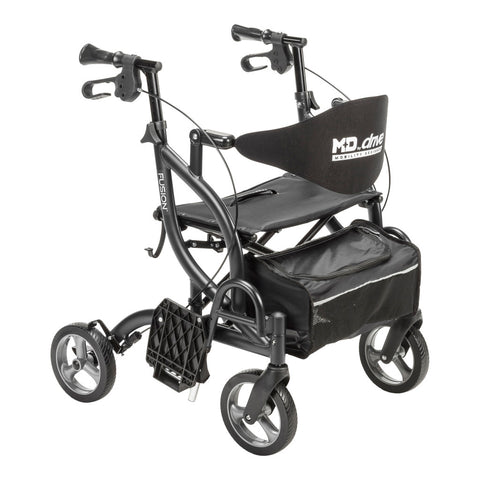 Drive Medical MD by Drive Fusion 2 in 1 Rollator/Transport Chair