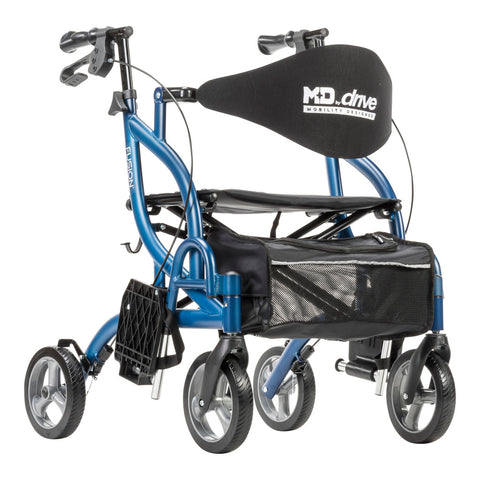 Drive Medical MD by Drive Fusion 2 in 1 Rollator/Transport Chair