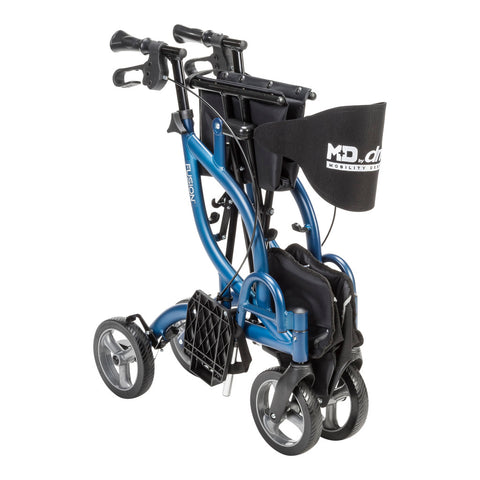 Drive Medical MD by Drive Fusion 2 in 1 Rollator/Transport Chair