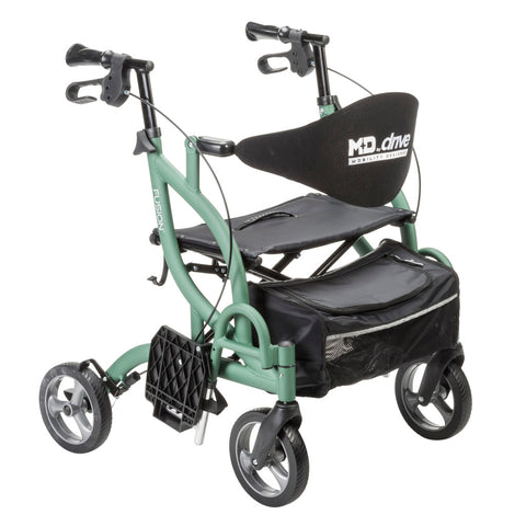 Drive Medical MD by Drive Fusion 2 in 1 Rollator/Transport Chair