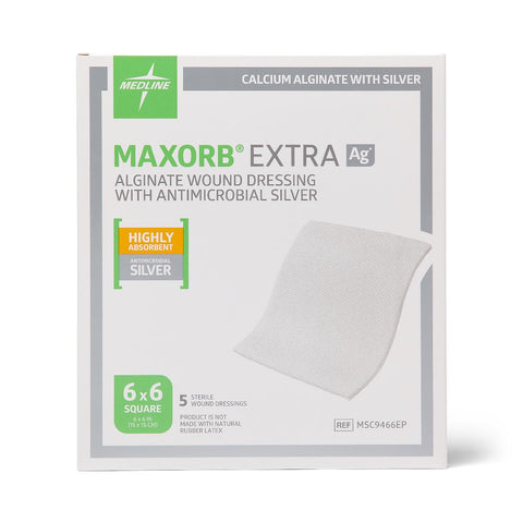 Maxorb Extra Ag+ CMC/Alginate Dressings, 6" x 6" inch