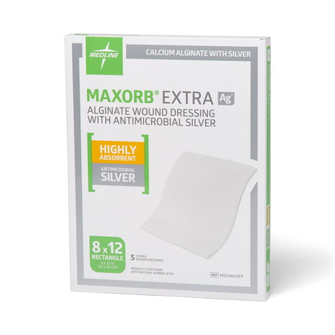 Maxorb Extra Ag+ CMC/Alginate Dressings, 8" x 12" inch
