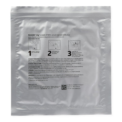 Maxorb II Silver Alginate Wound Dressing, 6" x 6" inch