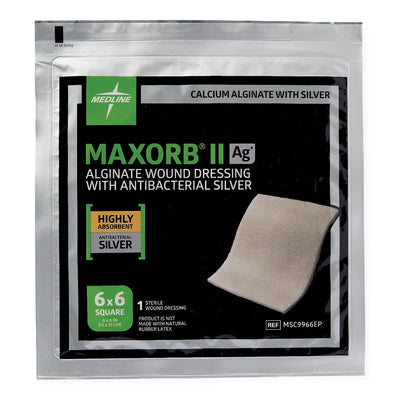 Maxorb II Silver Alginate Wound Dressing, 6" x 6" inch