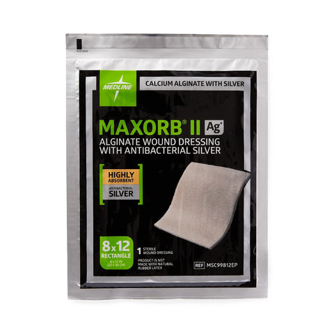 Maxorb II Silver Alginate Wound Dressing, 8" x 12" inch