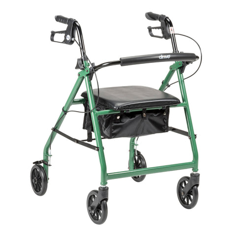 Drive Medical Aluminum Rollator, 6" Casters #R726RD