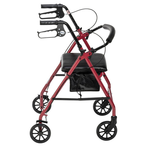 Drive Medical Aluminum Rollator, 6" Casters #R726RD