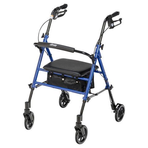 Drive Medical Adjustable Height Rollator, 6" Casters,  #RTL10261BL / #RTL10261RD