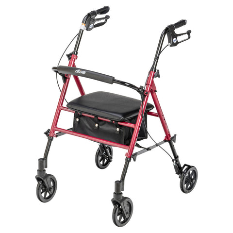 Drive Medical Adjustable Height Rollator, 6" Casters,  #RTL10261BL / #RTL10261RD