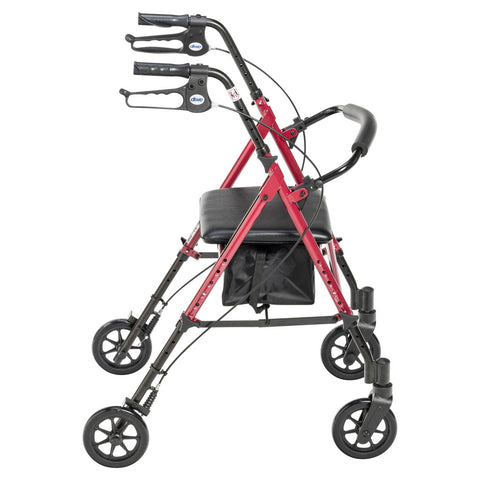 Drive Medical Adjustable Height Rollator, 6" Casters,  #RTL10261BL / #RTL10261RD