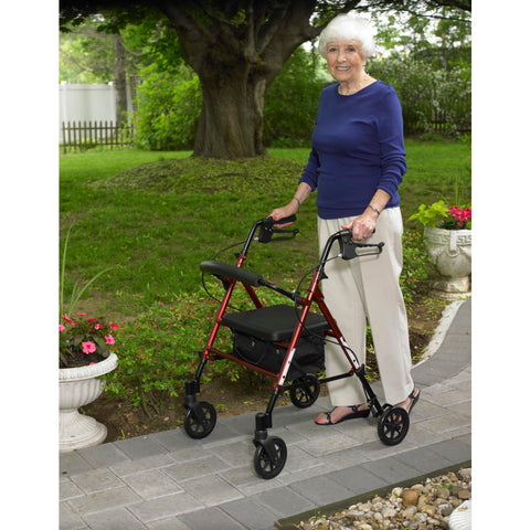 Drive Medical Adjustable Height Rollator, 6" Casters,  #RTL10261BL / #RTL10261RD