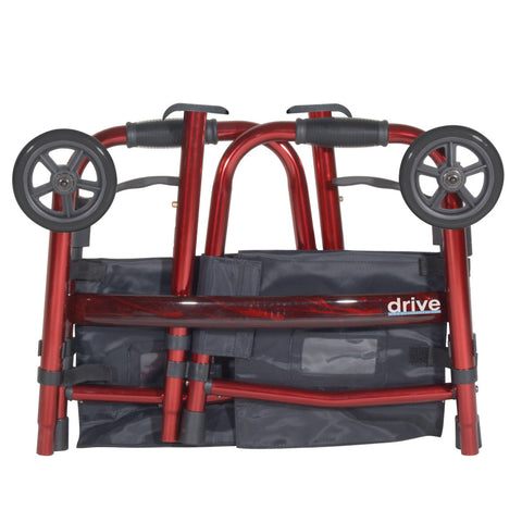 Drive Medical Deluxe Folding Travel Walker with 5" Wheels, Adult #RTL10263KDR
