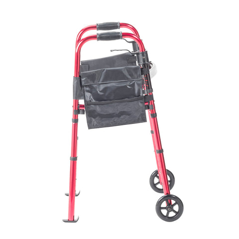 Drive Medical Deluxe Folding Travel Walker with 5" Wheels, Adult #RTL10263KDR