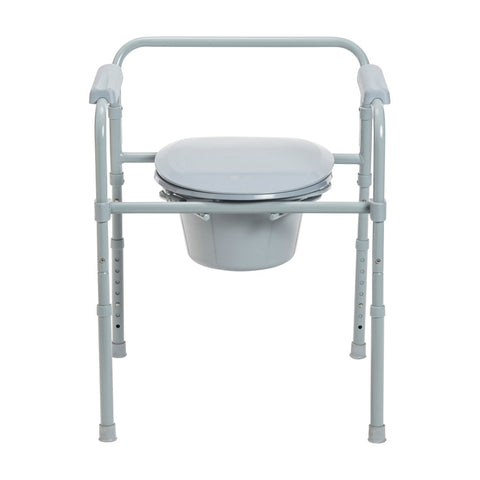 Drive Medical Folding Steel Commode #RTL11158KDR