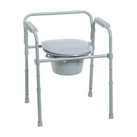 Drive Medical Folding Steel Commode #RTL11158KDR