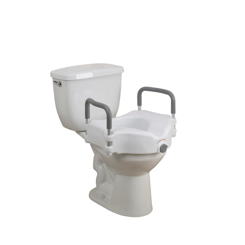 Drive Medical 2-in-1 Locking Raised Toilet Seat with Tool-free Removable Arms #RTL12027RA