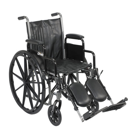 Drive Medical Silver Sport 2 Wheelchair, Swing Away Elevating Footrest, Detachable Desk Arms