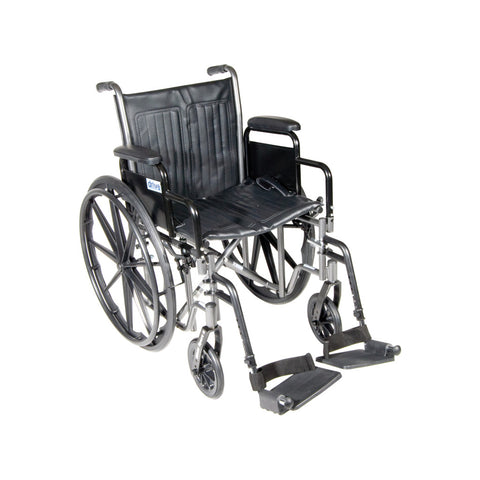 Drive Medical Silver Sport 2 Wheelchair, Swing Away Footrest, Detachable Desk Arms