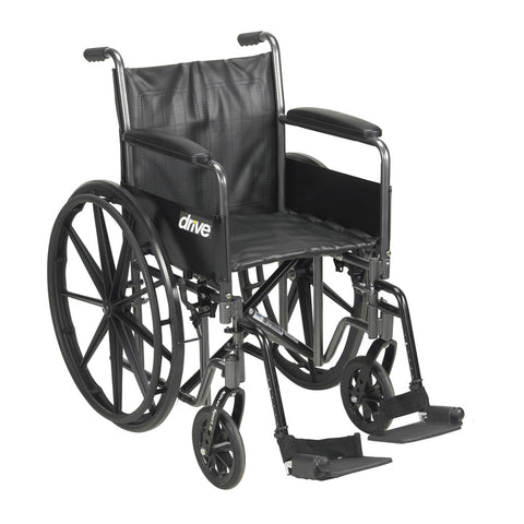 Drive Medical Silver Sport 2 Wheelchair, Swing Away Footrest, Detachable Full Arms