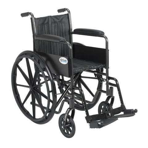 Drive Medical Silver Sport 2 Wheelchair, Fixed Arms