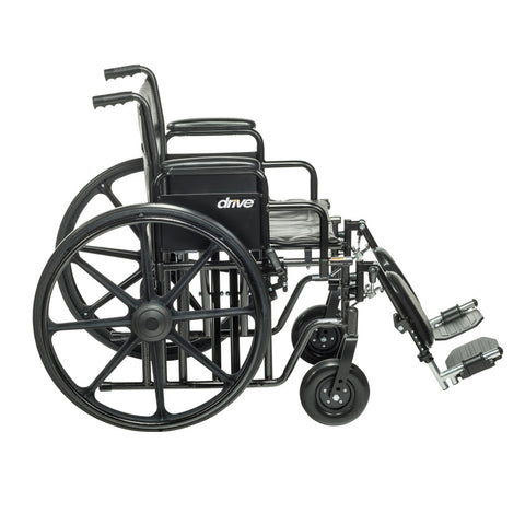 Drive Medical Bariatric Sentra EC Heavy-Duty Wheelchair, Detachable Desk Arms, Elevating Leg Rests